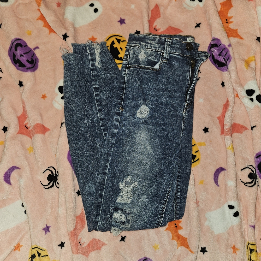 Mudd Distressed Dark Blue Skinny Jeans